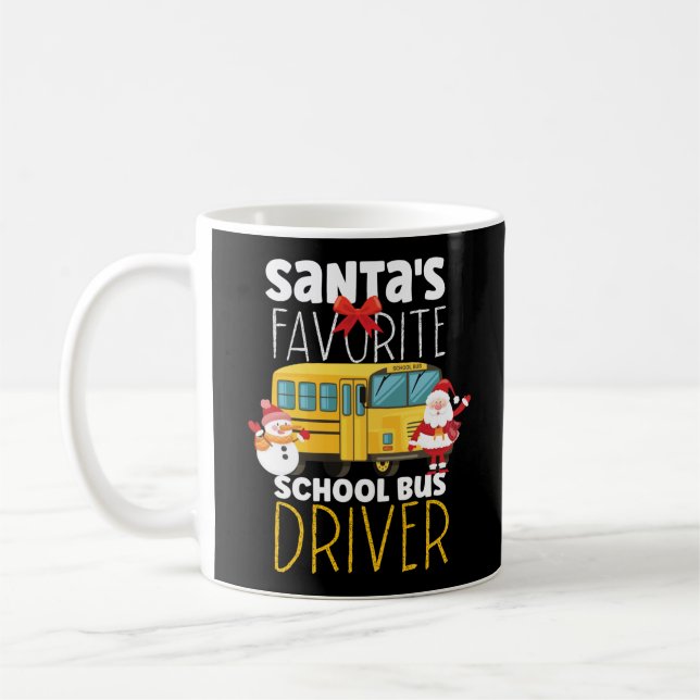 School Bus Driver Santa'S Favorite School Bus Coffee Mug (Left)