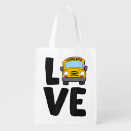 School Bus Driver Schoolbus Busdriver Grocery Bag