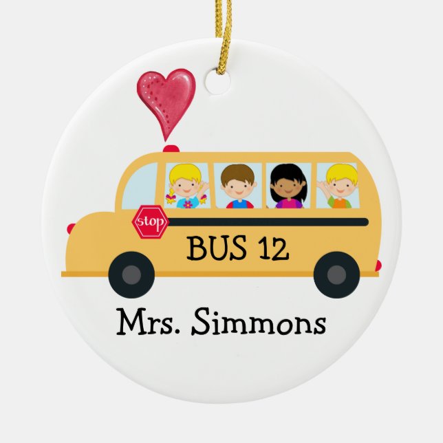 School Bus Driver - SRF Ceramic Ornament (Front)