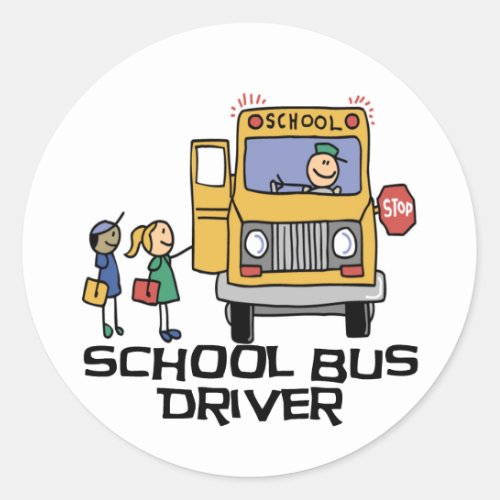 School Bus Driver T_shirts and Gifts Classic Round Sticker