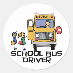 School Bus Driver T-shirts and Gifts. Classic Round Sticker