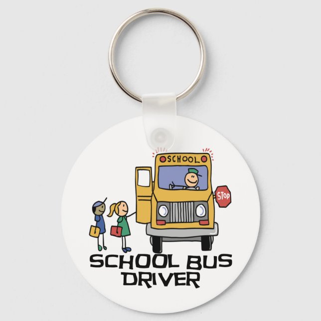 School Bus Driver T-shirts and Gifts. Keychain (Front)