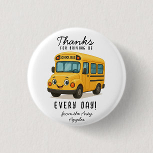 School Bus Driver Thank You Button, driving safely Button