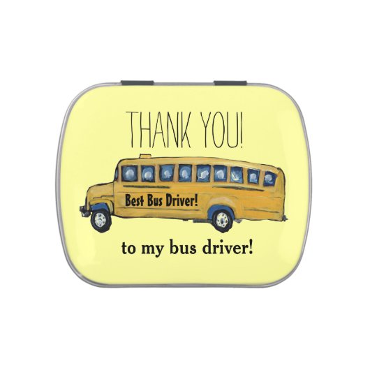 School Bus Driver Thank You Candy Tin (Top)