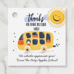 school bus driver thank you for going extra mile favor tags