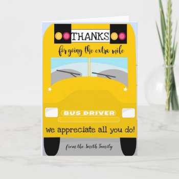 School Bus Driver Thank You Gift Volunteer Card by GenerationIns at Zazzle