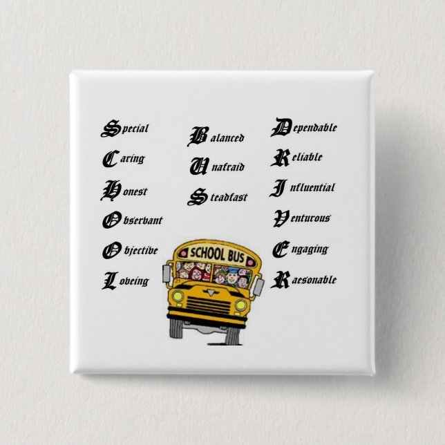 School bus driver, thumbnailCA56F3F0clip art Pinback Button (Front)