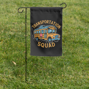 School Bus Driver Transportation Squad Garden Flag