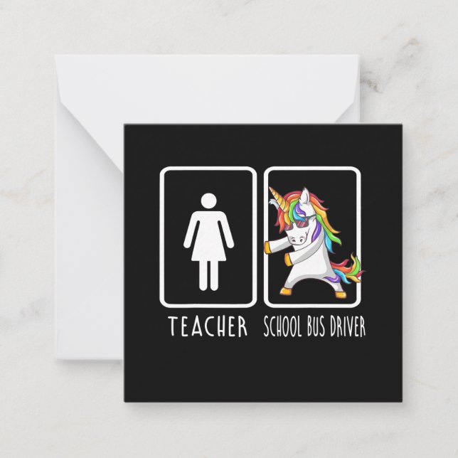 School Bus Driver Unicorn Flossing Back To School Note Card (Front)
