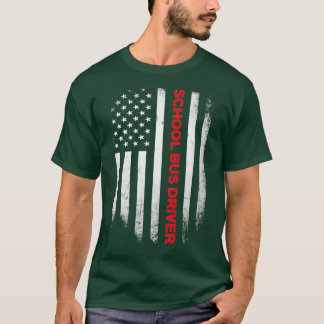 School Bus Driver US Flag Shirt