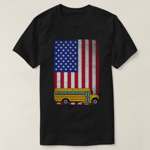 School Bus Driver Usa American Flag Bus Driver  T_Shirt