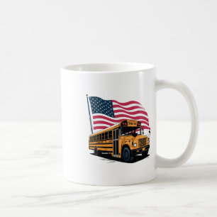 School Bus Driver Usa Flag Coffee Mug