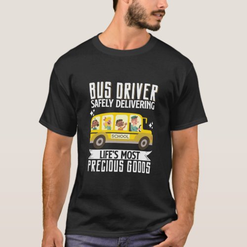 School Bus Driver Vintage Bus Driver Safely Delive T_Shirt