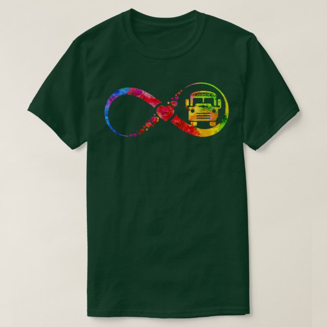 school bus driver watercolor Infinity T-Shirt (Design Front)