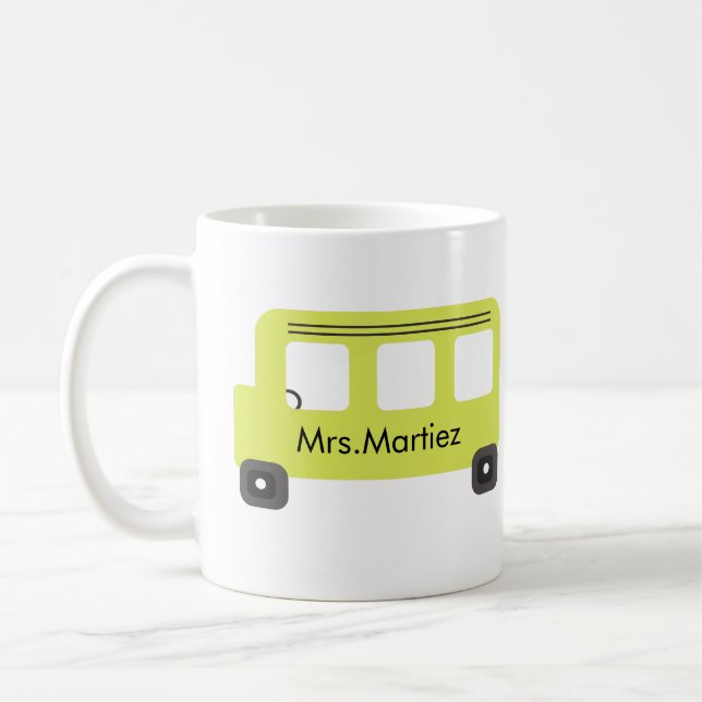 School Bus Driver Yellow Bus Teacher Coffee Mug (Left)