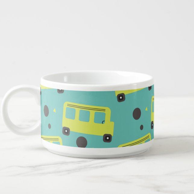 School Bus Driver Yellow Confetti Teacher   Bowl (Right)