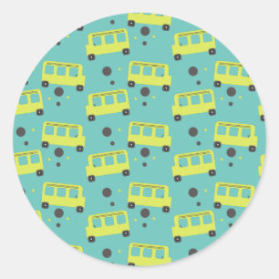 School Bus Driver Yellow Confetti Teacher   Classic Round Sticker