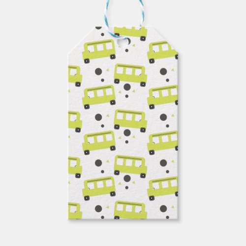 School Bus Driver Yellow Confetti Teacher  Gift Tags