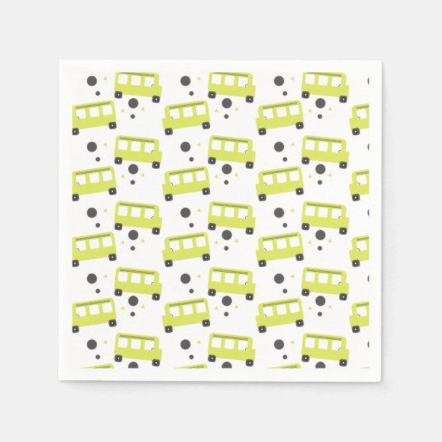School Bus Driver Yellow Confetti Teacher Napkins (Front)