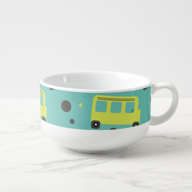School Bus Driver Yellow Confetti Teacher  Soup Mug (Left)