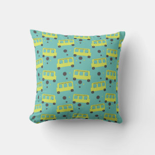 School Bus Driver Yellow Confetti Teacher   Throw  Pillow