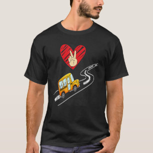 School Bus Field Trips Peace Love Field Trips T-Shirt