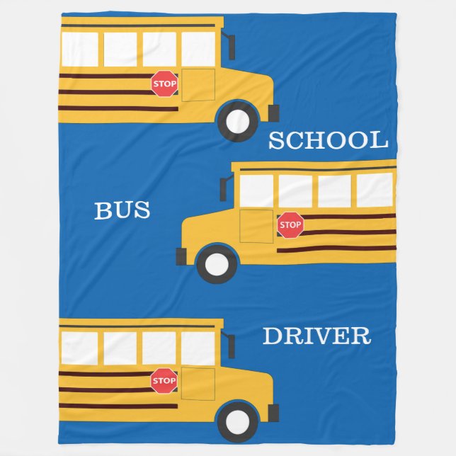School Bus Fleece Blanket (Front)