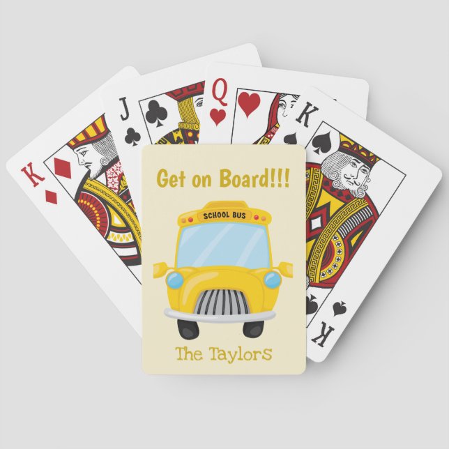 School Bus Get on Board Poker Cards (Back)