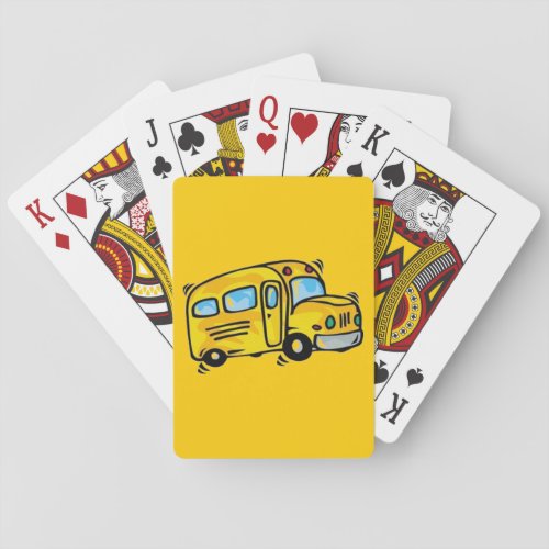 SCHOOL BUS GRAPHIC BACK ELEMENTARY GRADES LEARNING PLAYING CARDS