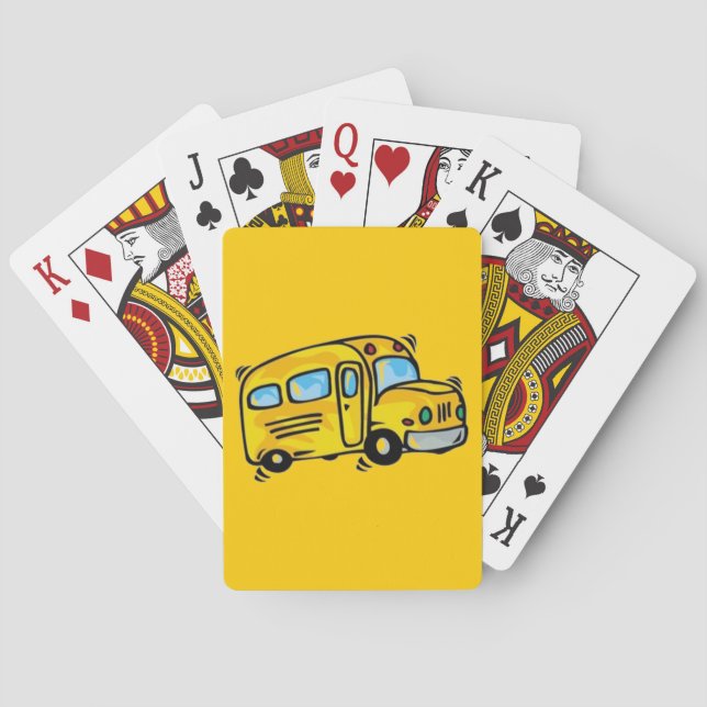SCHOOL BUS GRAPHIC BACK ELEMENTARY GRADES LEARNING POKER CARDS (Back)