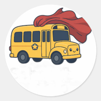School Bus Hero Classic Round Sticker