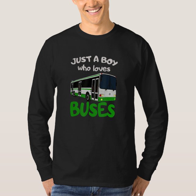 School Bus  Just A Boy Who Loves Buses 6 T-Shirt (Front)