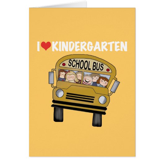School Bus Love Kindergarten Cards (Front)