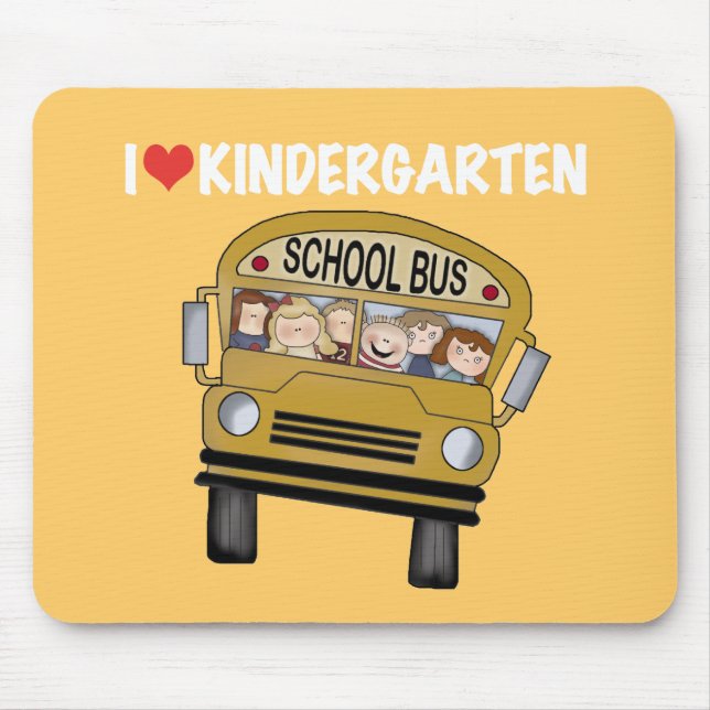 School Bus Love Kindergarten Mouse Pad (Front)