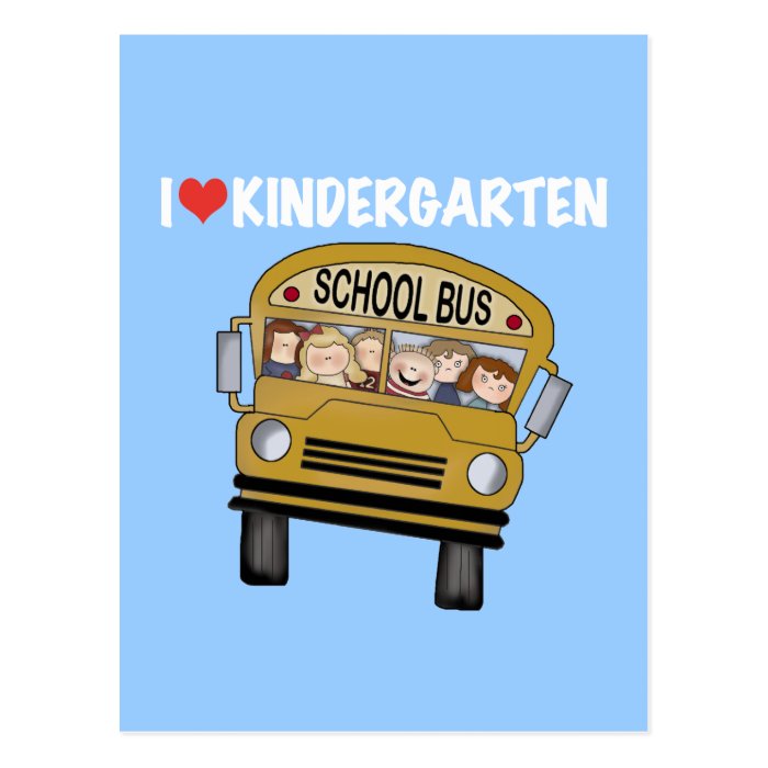 School Bus Love Kindergarten Post Card