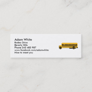 School bus mini business card
