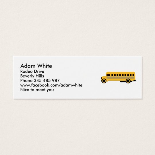 School bus mini business card