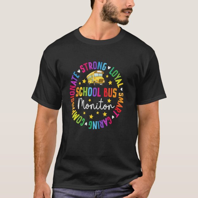 School Bus Monitor Appreciation Circle Bus Monitor T-Shirt (Front)