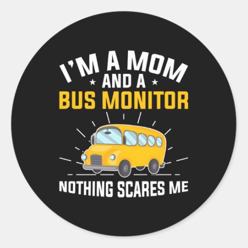 School Bus Monitor Classic Round Sticker