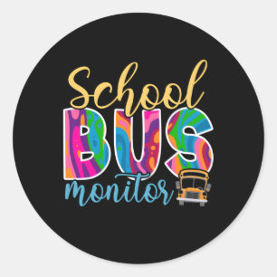 School Bus Monitor Classic Round Sticker