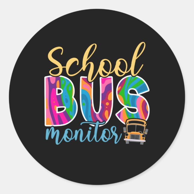 School Bus Monitor Classic Round Sticker (Front)
