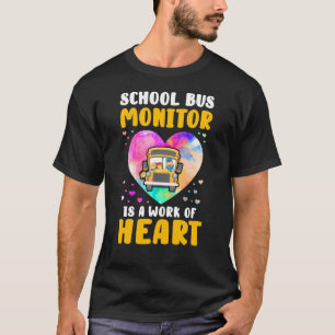 School Bus Monitor It's A Work Of Heart Watercolor T-Shirt
