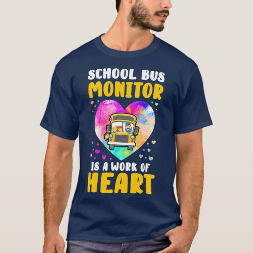 School Bus Monitor Itx27s A Work Of Heart Watercol T_Shirt