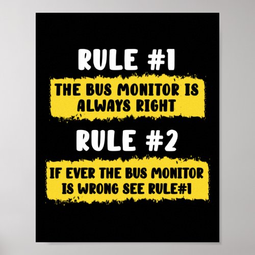 School Bus Monitor Rules Poster