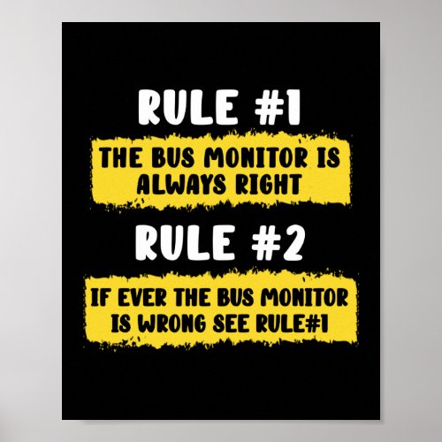 School Bus Monitor Rules Poster