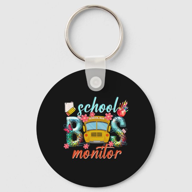 School Bus Monitor School Bus Driver Back To Schoo Keychain (Front)