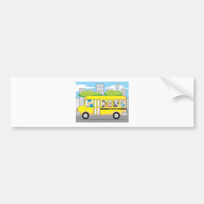School Bus of Animals Bumper Stickers