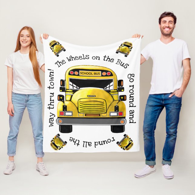 School Bus Personalized Blanket (In Situ)