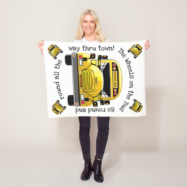 School Bus Personalized Blanket (In Situ)
