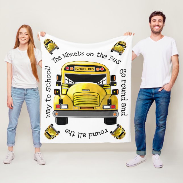 School Bus Personalized Blanket (In Situ)